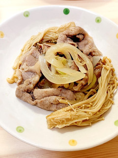 【簡単】豚肉とえのきのヘルシー塩炒め-レシピのメイン写真