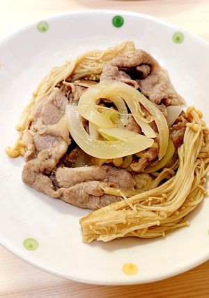 【簡単】豚肉とえのきのヘルシー塩炒め-レシピのメイン写真