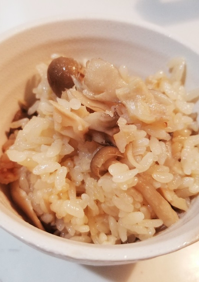 節約♡鶏皮ときのこの炊き込みご飯-レシピのメイン写真