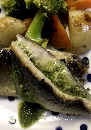 秋刀魚のジェノベーゼ焼き　-レシピのメイン写真