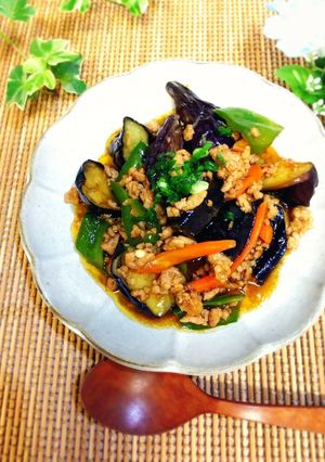 ナスが綺麗な麻婆茄子+.｡.:*･-レシピのメイン写真