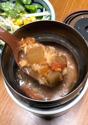 ツナトマ味噌クリームオートミール-レシピのメイン写真