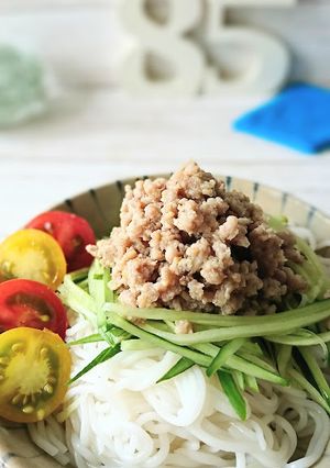 レンチン甘酒味噌肉そぼろそうめん-レシピのメイン写真