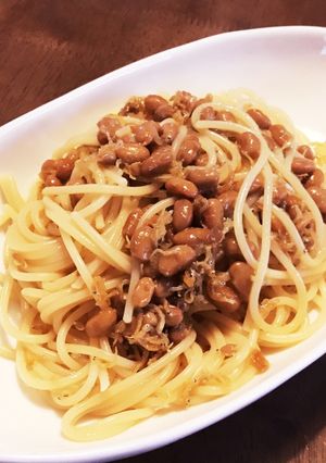 納豆とちりめんじゃこのパスタ-レシピのメイン写真
