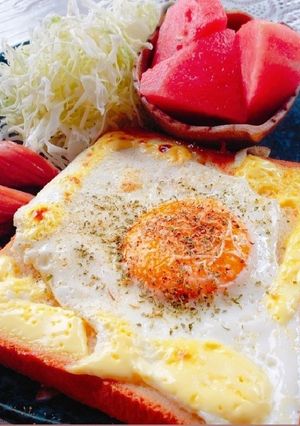 簡単マヨエッグトースト*゜・-レシピのメイン写真