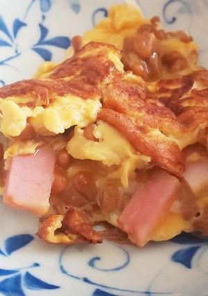ベーコン入り納豆オムレツ-レシピのメイン写真