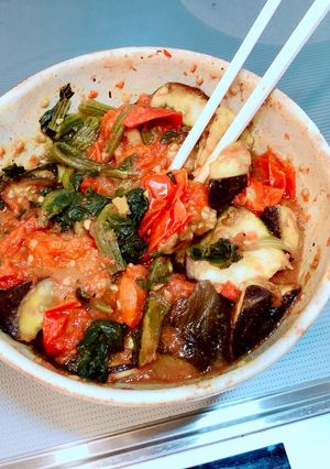 レンジで簡単！夏野菜のカレー炒め！-レシピのメイン写真