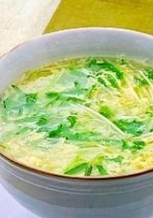 空心菜の新芽のかき玉スープ-レシピのメイン写真