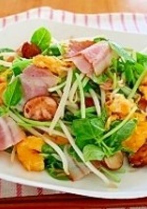 ささげ菜とベーコンのふわ玉炒め-レシピのメイン写真