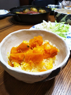 かぼちゃのシンプル炊き込みご飯-レシピのメイン写真