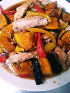 簡単♪鶏スペアリブと夏野菜の甘酢醤油漬け-レシピのメイン写真