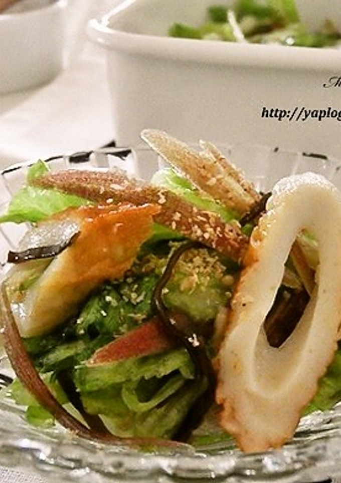 レタスとちくわの塩昆布和え-レシピのメイン写真