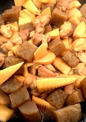 たけのこ鶏肉こんにゃくの炒め煮-レシピのメイン写真