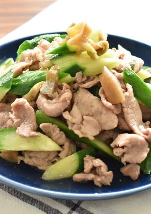キュウリと豚肉のザーサイ炒め-レシピのメイン写真