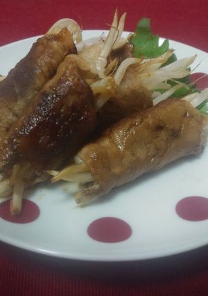 もやしのにんにく味噌肉巻き-レシピのメイン写真