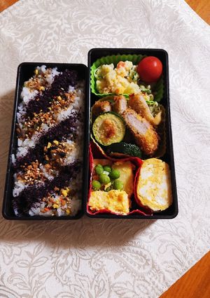 昨夜のヒレカツを入れたお弁当です-レシピのメイン写真