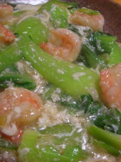 フワフワ卵白♪チンゲン菜とエビの中華炒め-レシピのメイン写真