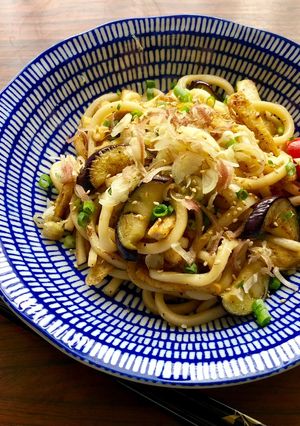 なす・薄揚げの和風焼きうどん♧茗荷入り-レシピのメイン写真