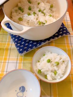 お鍋で炊く…えんどう豆ごはん-レシピのメイン写真