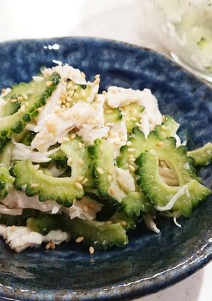 ゴーヤとサラダチキンのねき塩ゴマあえ！-レシピのメイン写真