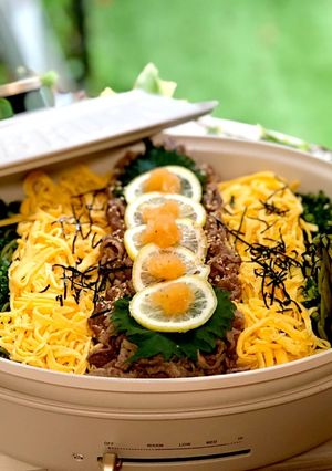 ホットプレートでアツアツ瓦そば-レシピのメイン写真