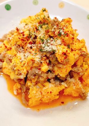 ヘルシー☆ひき肉と卵のピリ辛韓国風そぼろ-レシピのメイン写真