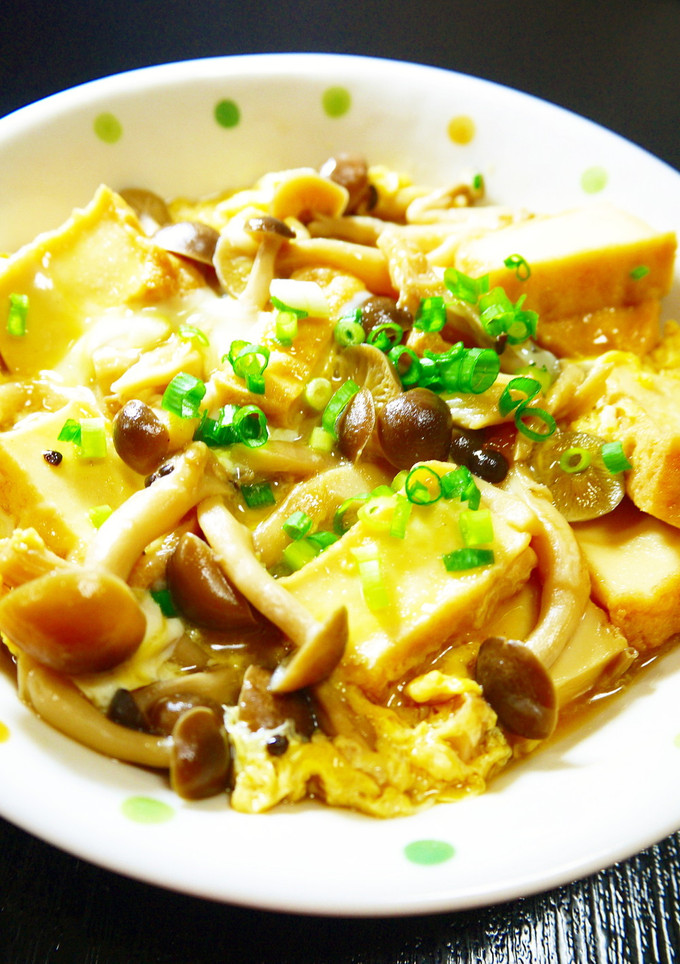 厚揚げとしめじの煮物～親子丼の味★卵とじ-レシピのメイン写真
