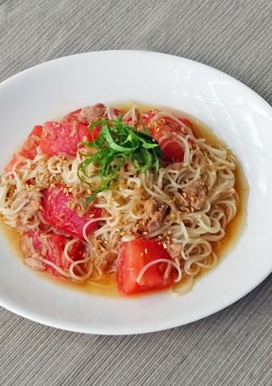 【冷製】トマトとツナのイタリアンそうめん-レシピのメイン写真
