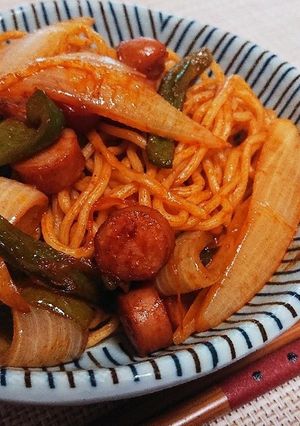 蒸しそばでナポリタン！-レシピのメイン写真