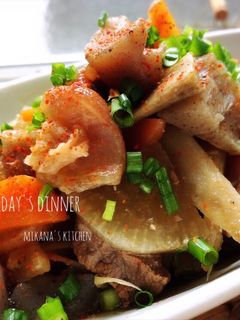 牛すじと根菜の味噌煮込み♪♪-レシピのメイン写真