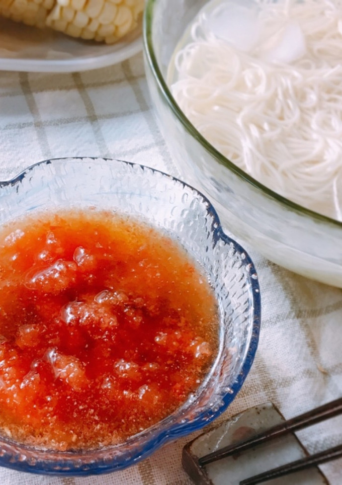 フルーティー♡冷凍トマトのそうめんつゆ-レシピのメイン写真