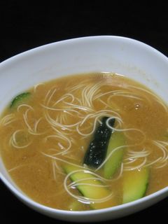 時短簡単☆ズッキーニと素麺の味噌汁-レシピのメイン写真