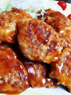 鳥挽き肉でつくね風、照り焼きみたいな。-レシピのメイン写真