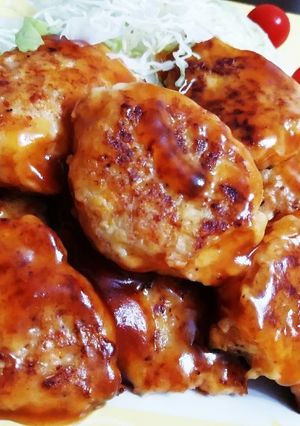 鳥挽き肉でつくね風、照り焼きみたいな。-レシピのメイン写真
