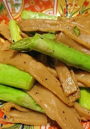 まぜるだけメンマとアスパラのバター炒め-レシピのメイン写真