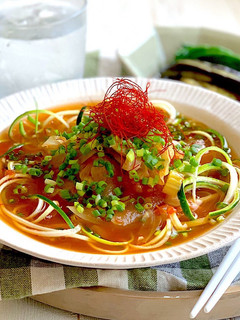ヘルシー!ベジヌードルのトマトラーメン風-レシピのメイン写真