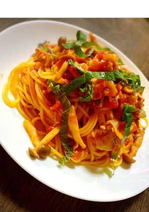 豚肉とキノコのトマトソースパスタ-レシピのメイン写真