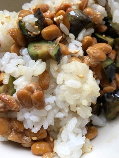 納豆と茄子の辛し漬けのまぜご飯-レシピのメイン写真