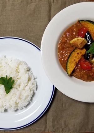 夏野菜たっぷりトマトひき肉カレー-レシピのメイン写真