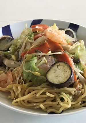 野菜を食べよう　簡単！酒蒸し中華麺-レシピのメイン写真