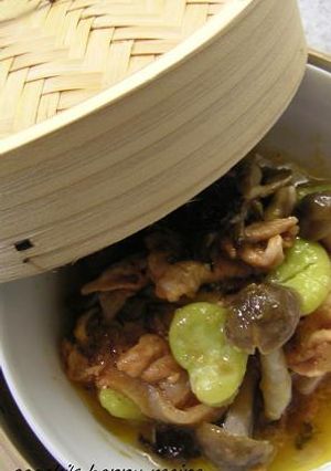豚肉とソラ豆の蒸し物　梅風味-レシピのメイン写真
