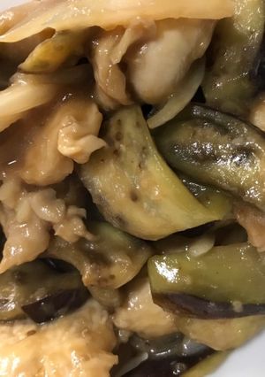 鶏むね肉とナスの酒粕醤油麹炒め-レシピのメイン写真