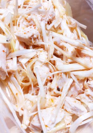 四川風＊ピリ辛ネギの蒸し鶏和え-レシピのメイン写真