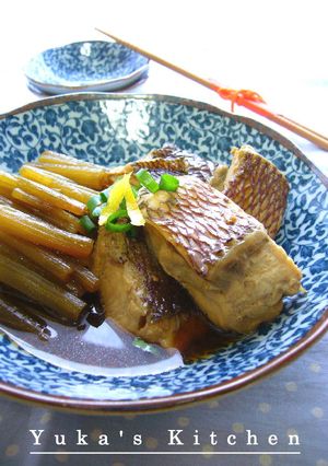 ふきと鯛の煮付け-レシピのメイン写真