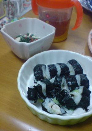 後期離乳食＊海苔巻き＆豆腐の和え物-レシピのメイン写真