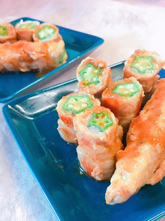 簡単!断面綺麗?オクラの肉巻き✨生姜焼き-レシピのメイン写真
