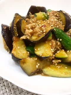 鶏そぼろと茄子の味噌炒め-レシピのメイン写真