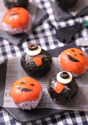 かぼちゃとおばけ☆ハロウィン手まり寿司-レシピのメイン写真