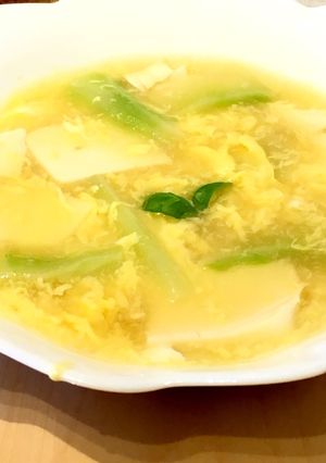 簡単 残り豆腐とブロッコリー茎のスープ-レシピのメイン写真