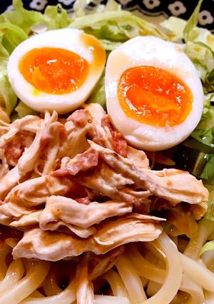 ランチにレンチン☆梅マヨサラダうどん-レシピのメイン写真